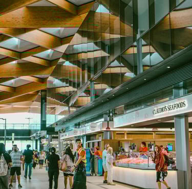 commercial building with high ceiling mockup