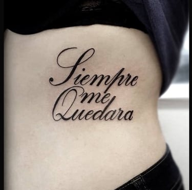 Lettering Tattoo on ribcage