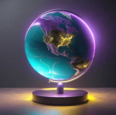 a globe globe with a glowing globe in the middle