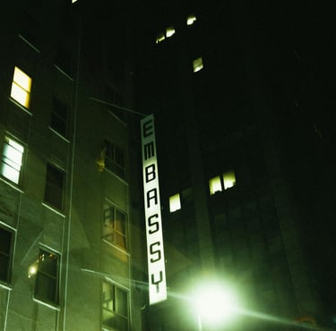 a building with a sign that says,'the name of the building is the
