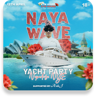 graphic design poster for yatch party poster hosted by KTM HOUR.