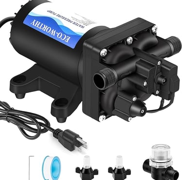 ECO-WORTHY Industrial Water Pressure Diaphragm Pump 110Volt 5.5GPM 55PSI, 110V AC Self Priming Water