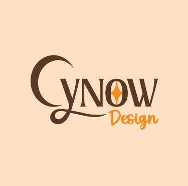 Le logo Cynow Design sur un fond couleur crème