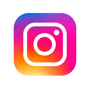 Official Instagram app logo with a white camera icon on a purple, pink, and orange gradient background.