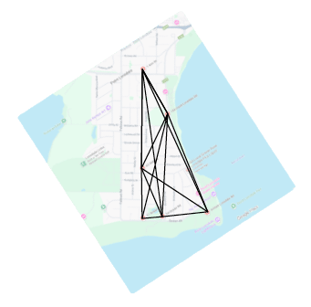 A map view of Point Lonsdale with the Ponsdale logo overlayed to show the important points linked