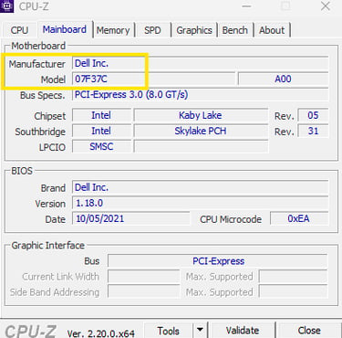 Descobrir o modelo de placa mãe do computador usando o CPU-Z