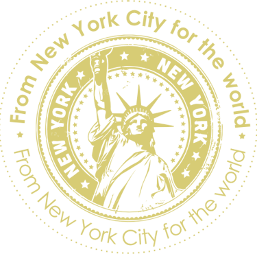 origin seal featuring the Statue of Liberty illustration and the text From NYC for the world
