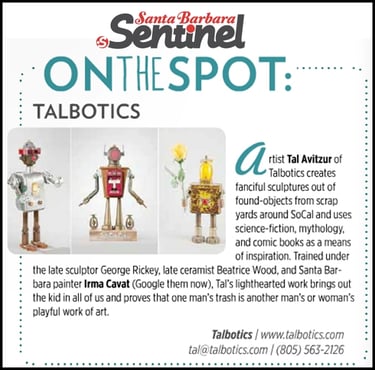 Santa Barbara Sentinel article on artist Tal Avitzur.