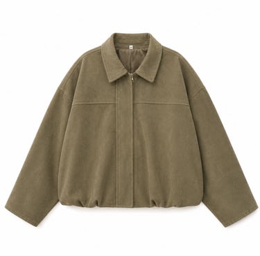 Neutral oversized jacket flatlay with modern feminine styling