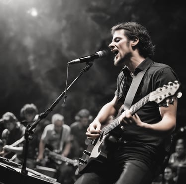 man wearing Nirvana print t-shirt