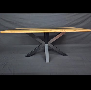 White Oak Resin Table front ground view