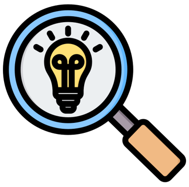 a magnifying magnifying a light bulb on a magnifying mag