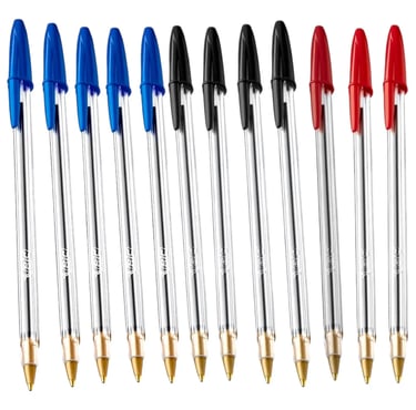 Kit 12 Caneta Esferografica Cristal Sortidas