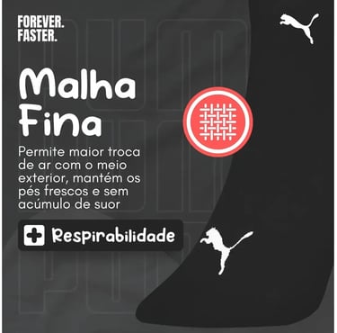 Kit 6 Pares Meia Puma Soquete Algodão Cano Baixo Original