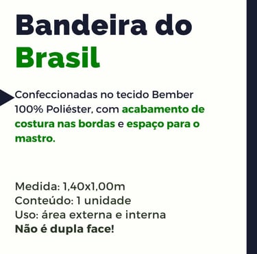 Bandeira do Brasil 150cm x 95cm Com Espaço para Haste Copa do Mundo