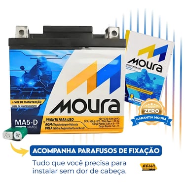 Bateria Moura Titan Fan Biz Bros Fazer 125 150 160 Flex Xre