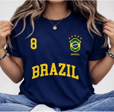 Blusa Feminina Brasil T-shirt Verão Algodão