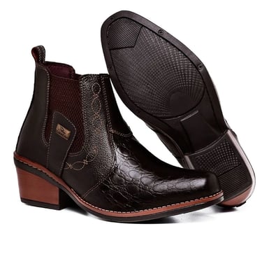 Bota Botina Masculina Texas Country Confortável Couro Legitimo