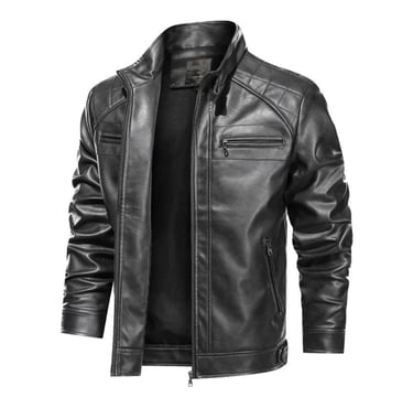 Jaqueta De Couro Masculina Slim Resistente