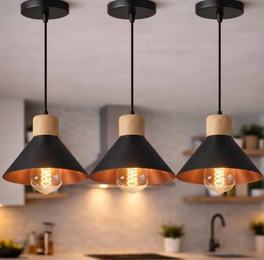 KIT 3 Luminária Pendente de teto Moderna para Sala Cozinha