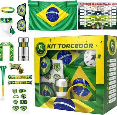 Kit Torcedor Brasil Copa 2026 – 12 Peças