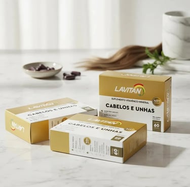 Lavitan Vitamina Para Cabelos E Unhas Com 60 Cápsulas / kit com 3 unidades de 60cps