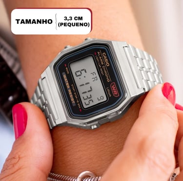 Relógio Casio Unissex Vintage Digital Prata Original Presente A159WA-N1DF