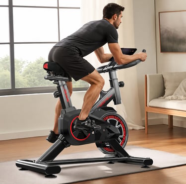 Bicicleta Spinning Para Exercícios XHJSCRB8009 Preto Vermelho