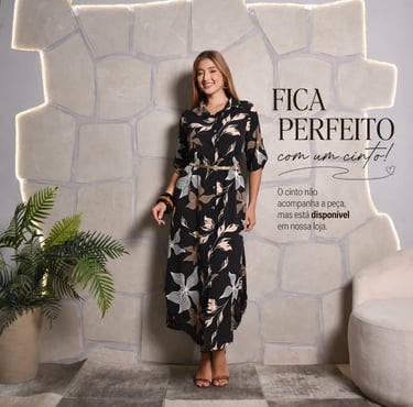 Vestido Feminino Longo De Verão Com Mangas