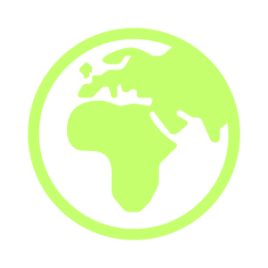 Green planet earth icon represents the world market data researched and analysed by Stelarator to build a compelling business