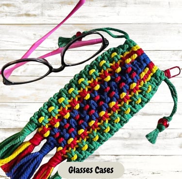 reading glasses case handmade macrame