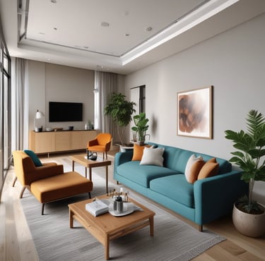 Bright living room with modern inventory