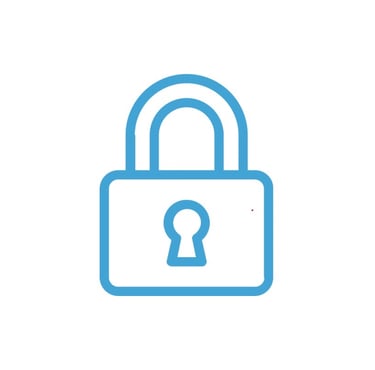 Blue padlock icon symbolizing licensed, bonded, and insured certified locksmith services
