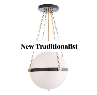 a black, white &. brass traditional pendant light 