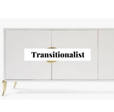 a white transitional sideboard cabinet in transitional style