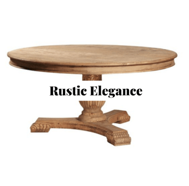 a rustic style wooden pedestal table 