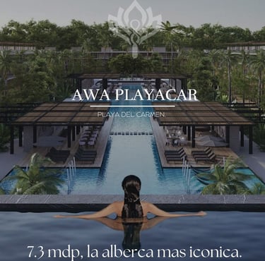 AWA Playacar te ofrece arquitectura y diseño a la vanguardia, interiores y acabados de primer nivel