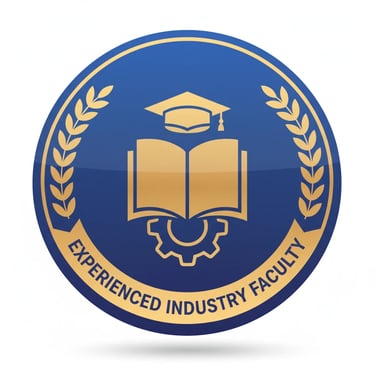 Faculty excellence badge with professional symbol for expert trainers