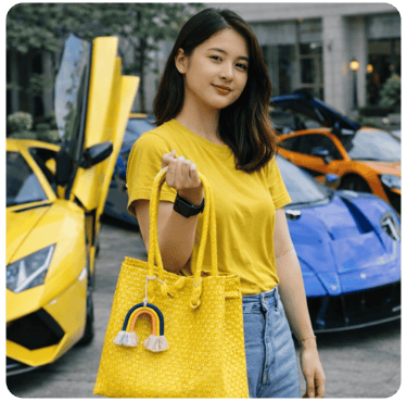 Tas anyaman jali jali warna kuning handmade Craftvitas Indonesia, cocok untuk gaya casual dan penggunaan harian