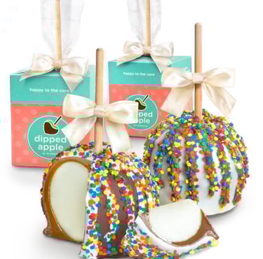A Gift Inside Birthday Chocolate Dipped Caramel Apples Pair 2 Piece Set