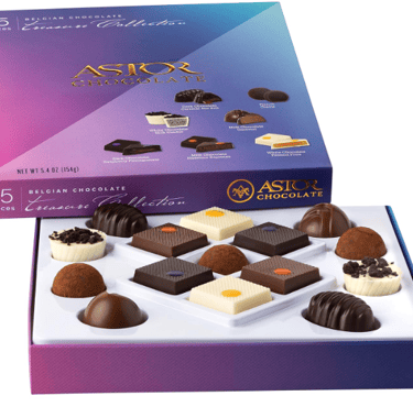 Astor Chocolate Truffles Variety Box, 15 Piece Belgian Chocolate Gift Set, Valentine's Day Gourmet C