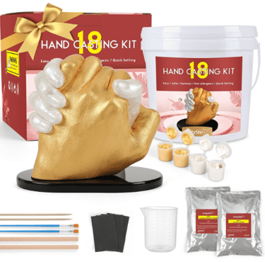 UnityStar Hand Casting Kit for Couples - 18 Piece Accessories, Gold and White Color