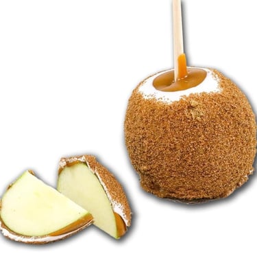 US Sweets Apple Pie Caramel Apple - Caramel Granny Smith Apples Dipped in White Chocolate & Rolled i