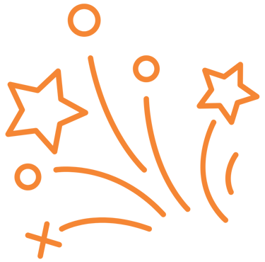 Icon of celebratory fireworks