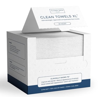 Clean Skin Club   Clean Towels XL®, 100% USDA Biobased Face Towel