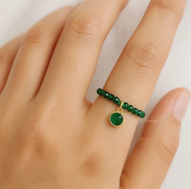 green beaded ring