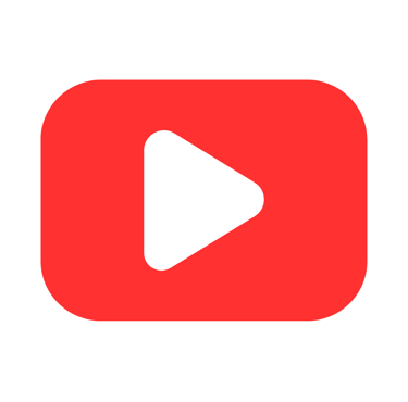 Youtube logo: a white play symbol surrounded by a red rectangle
