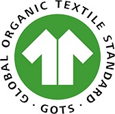 Official Global Organic Textile Standard GOTS logo for certified sustainable and organic fabrics.