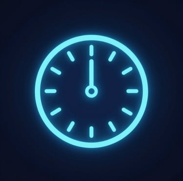 Yellow minimalist clock icon on a dark blue background representing time management and scheduling.