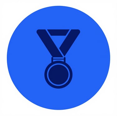 Minimalist black medal award icon centered on a vibrant neon yellow circular background.